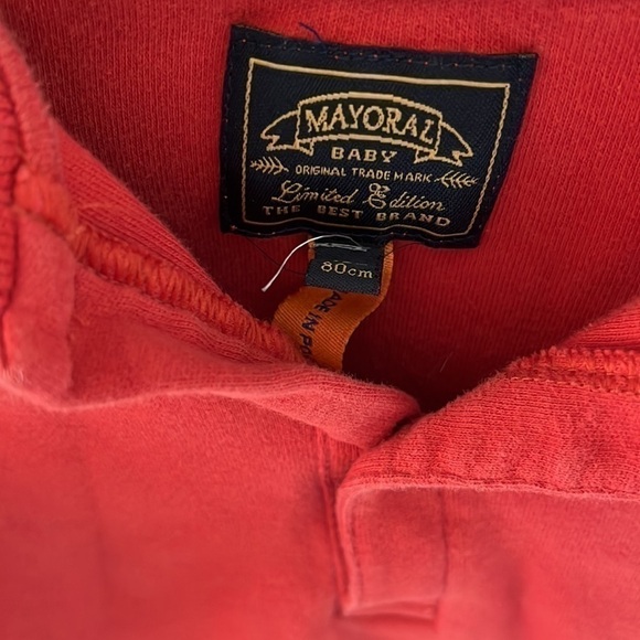 Mayoral Baby Boy’s rust colored long sleeved polo size 12 months EUC - Picture 2 of 5